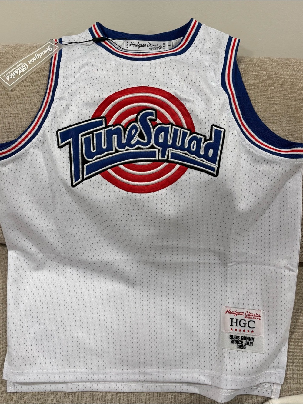 Headgear Classic TuneSquad White Basketball Jersey